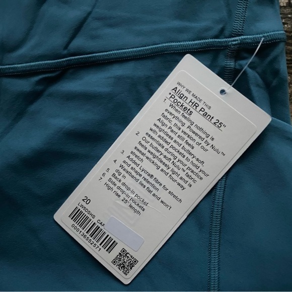 NWT Lululemon Align High-Rise Pant with Pockets 25" Capture Blue - Size 20 - Picture 5 of 7